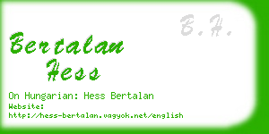 bertalan hess business card